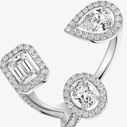 [AM]MY TWIN TRILOGY OPEN PAVÉ RING