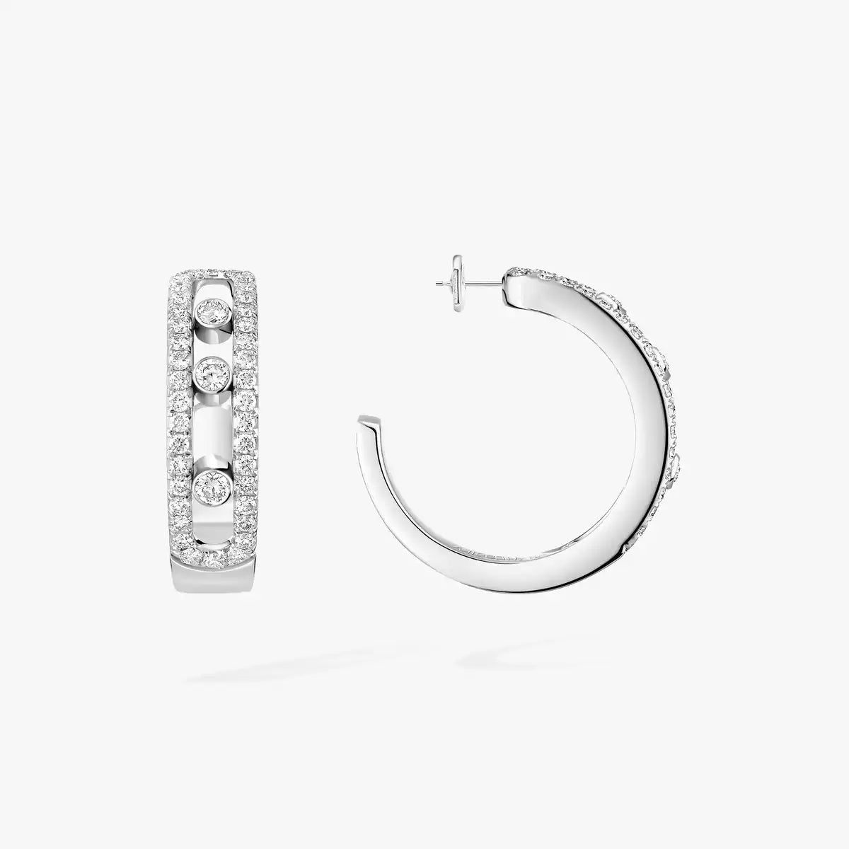 [AM]MOVE PAVÉ DIAMOND HOOP EARRINGS