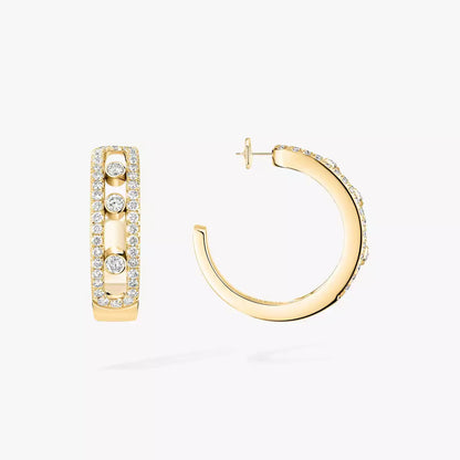[AM]MOVE PAVÉ DIAMOND HOOP EARRINGS