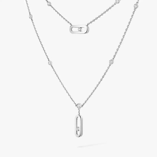 [AM]MOVE UNO DOUBLE-PENDANT NECKLACE