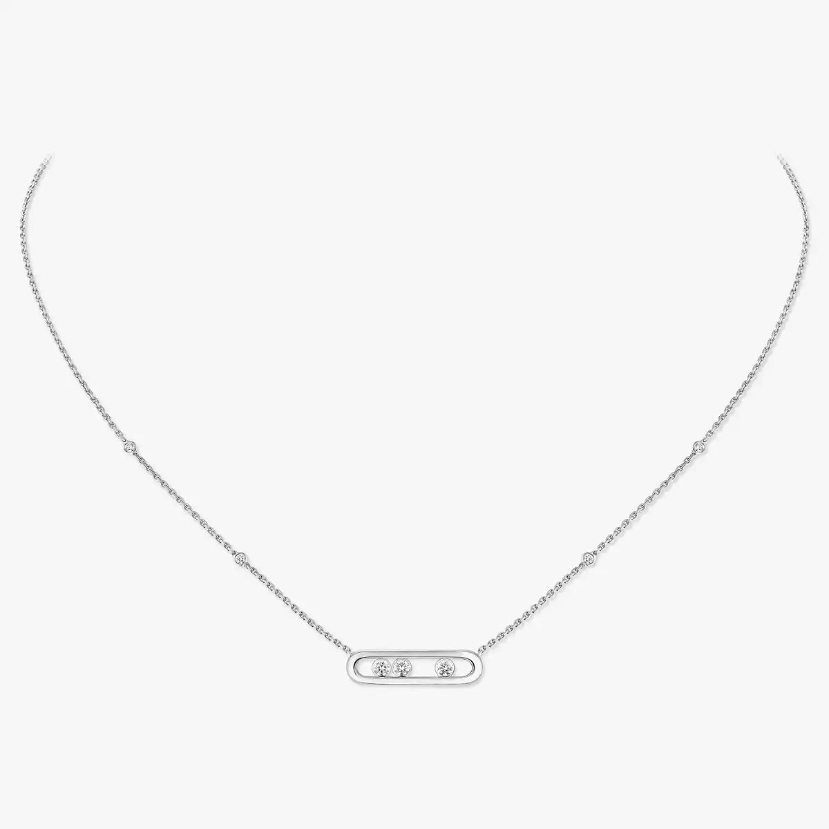 [AM]MOVE PAVÉ PENDANT 4 MOVING DIAMONDS NECKLACE