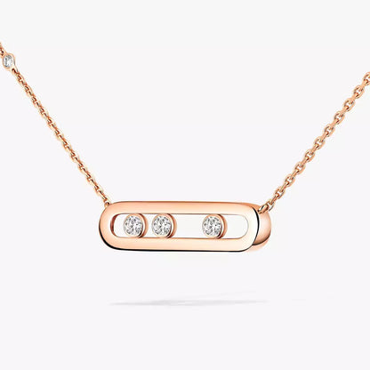 [AM]MOVE PAVÉ PENDANT 4 MOVING DIAMONDS NECKLACE