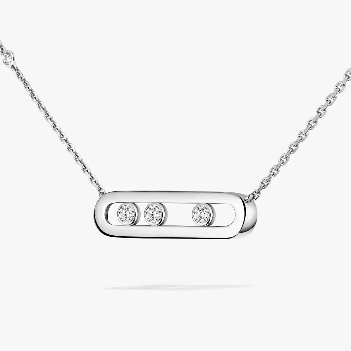 [AM]MOVE PAVÉ PENDANT 4 MOVING DIAMONDS NECKLACE