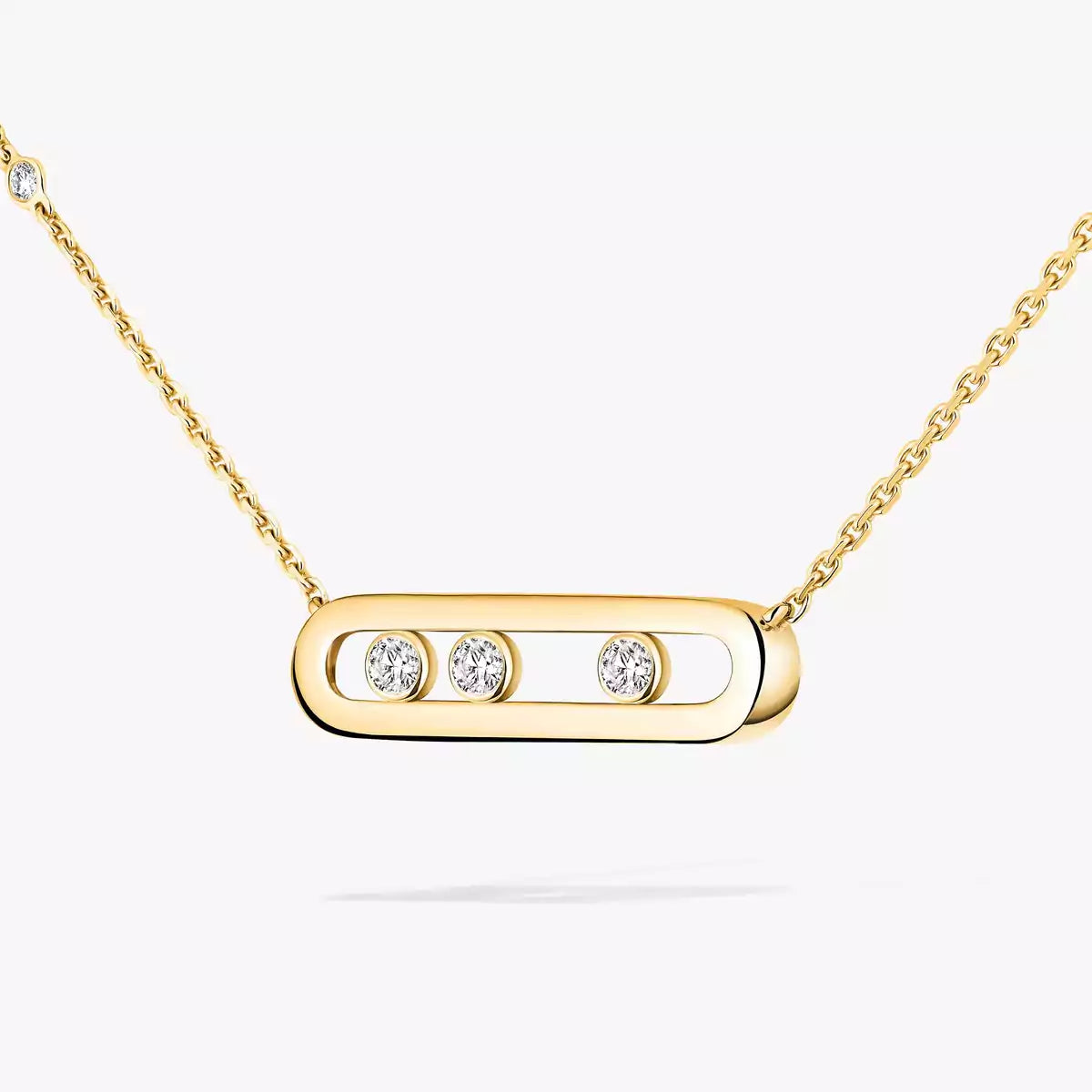 [AM]MOVE PAVÉ PENDANT 4 MOVING DIAMONDS NECKLACE