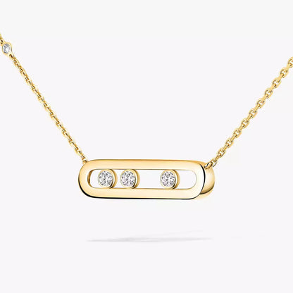 [AM]MOVE PAVÉ PENDANT 4 MOVING DIAMONDS NECKLACE