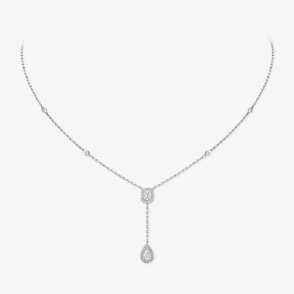 [AM]SUGAR CUBE & TEARDROP FULL PAVÉ NECKLACE
