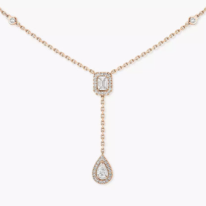 [AM]SUGAR CUBE & TEARDROP FULL PAVÉ NECKLACE