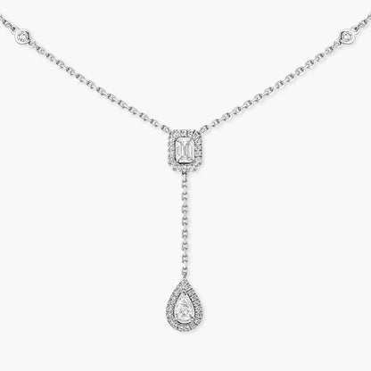 [AM]SUGAR CUBE & TEARDROP FULL PAVÉ NECKLACE