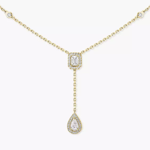 [AM]SUGAR CUBE & TEARDROP FULL PAVÉ NECKLACE