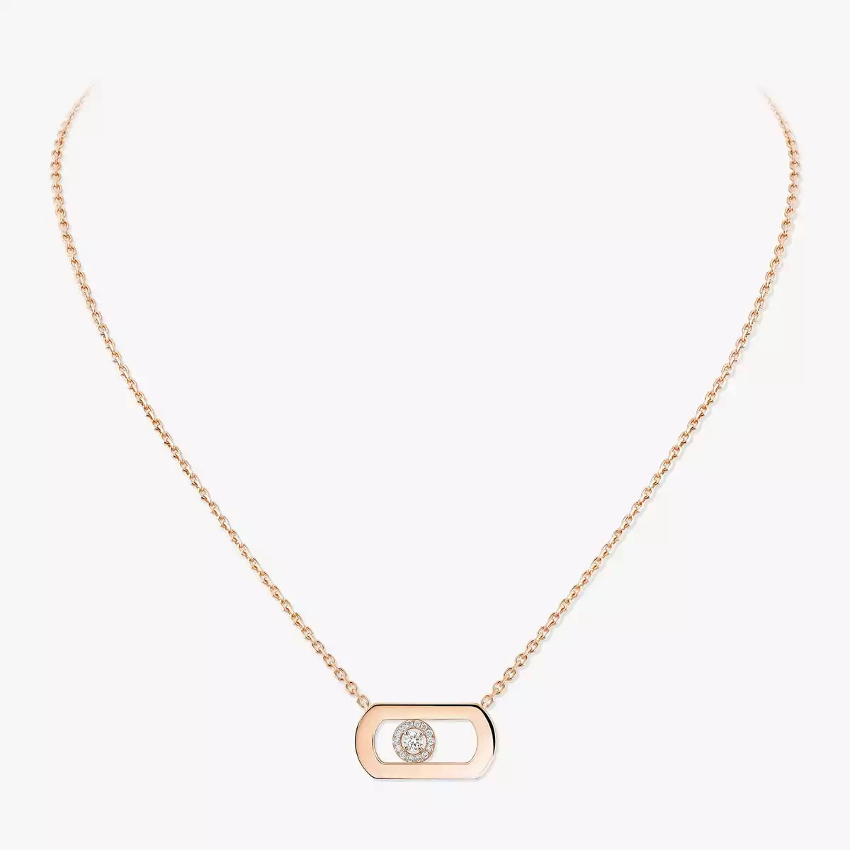 [AM]LARGE MOVE PENDANT SINGLE DIAMOND NECKLACE