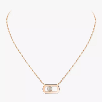 [AM]LARGE MOVE PENDANT SINGLE DIAMOND NECKLACE