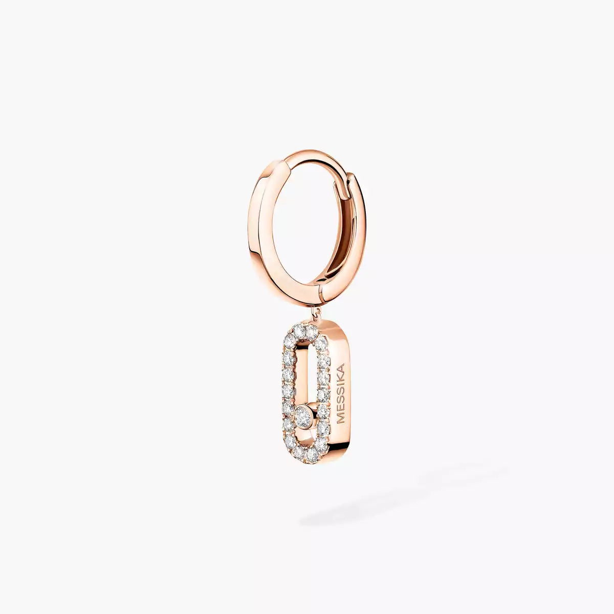[AM]MOVE UNO SINGLE DIAMOND HOOP EARRINGS