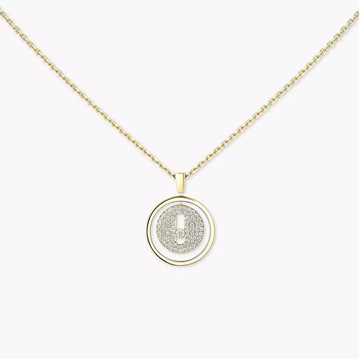 [AM]LUCKY MOVE FULL PAVÉ DIAMOND NECKLACE