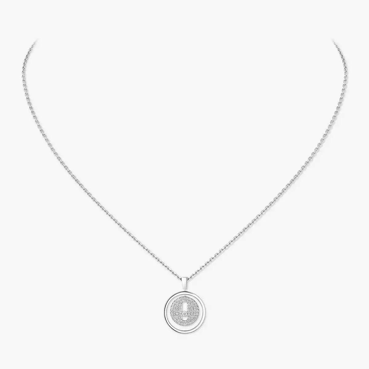 [AM]LUCKY MOVE FULL PAVÉ DIAMOND NECKLACE