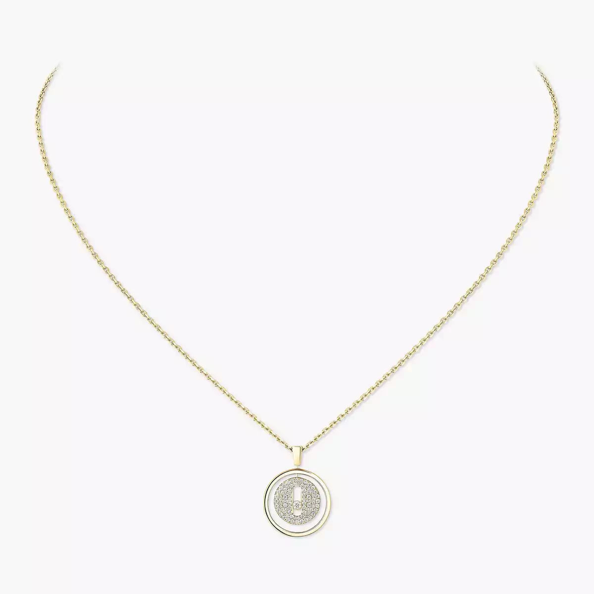 [AM]LUCKY MOVE FULL PAVÉ DIAMOND NECKLACE