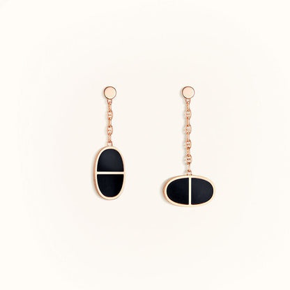 [AM]CHAINE VERSO BLACK CERAMIC EARRINGS