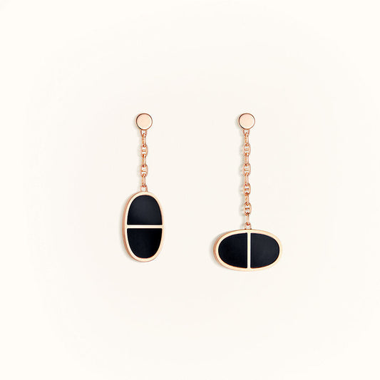 [AM]CHAINE VERSO BLACK CERAMIC EARRINGS