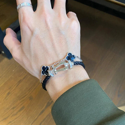 [AM]LUCKY CLOVER 5-MOTIF BRACELET - PIETERSITE COLLECTION