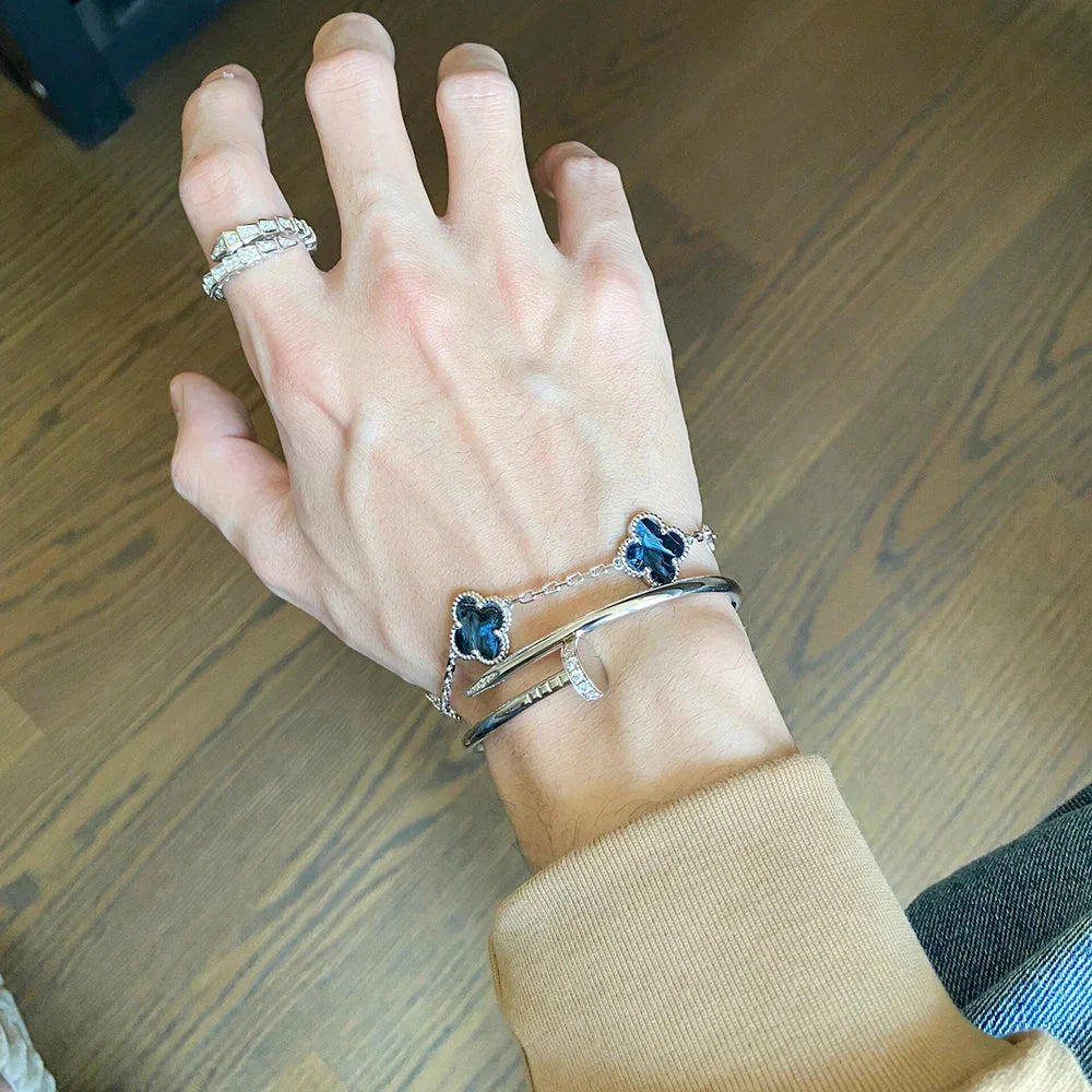 [AM]LUCKY CLOVER 5-MOTIF BRACELET - PIETERSITE COLLECTION