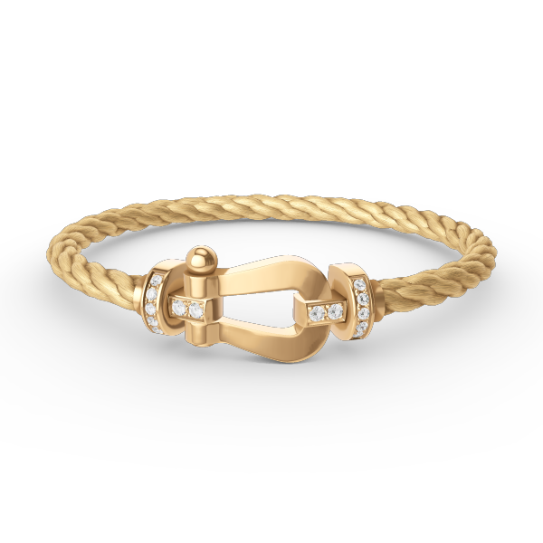 [AM]FORCE LARGE HORSESHOE HALF DIAMOND BRACELET - GOLD