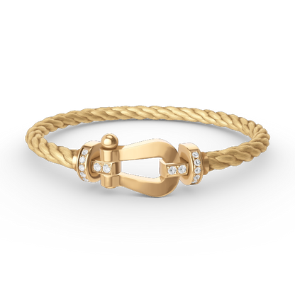 [AM]FORCE LARGE HORSESHOE HALF DIAMOND BRACELET - GOLD