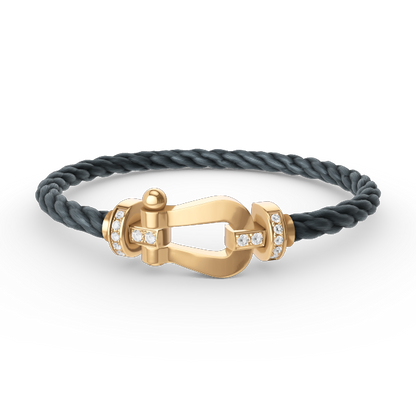 [AM]FORCE LARGE HORSESHOE HALF DIAMOND BRACELET - GOLD