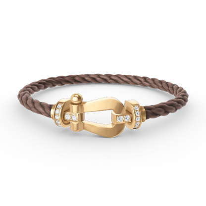 [AM]FORCE LARGE HORSESHOE HALF DIAMOND BRACELET - GOLD