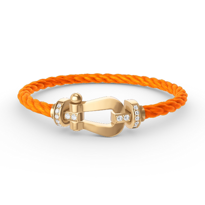 [AM]FORCE LARGE HORSESHOE HALF DIAMOND BRACELET - GOLD