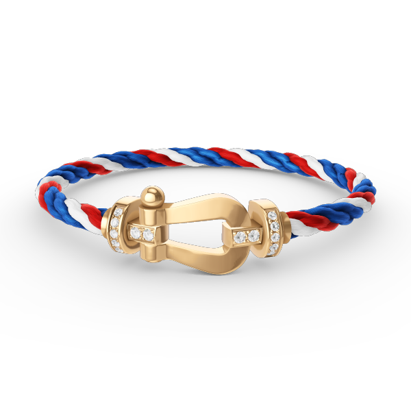 [AM]FORCE LARGE HORSESHOE HALF DIAMOND BRACELET - GOLD