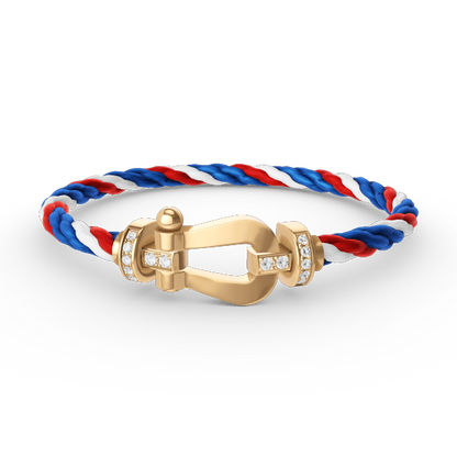 [AM]FORCE LARGE HORSESHOE HALF DIAMOND BRACELET - GOLD