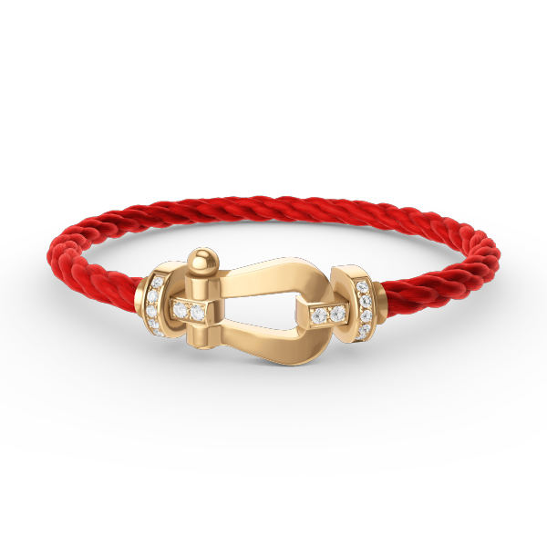[AM]FORCE LARGE HORSESHOE HALF DIAMOND BRACELET - GOLD