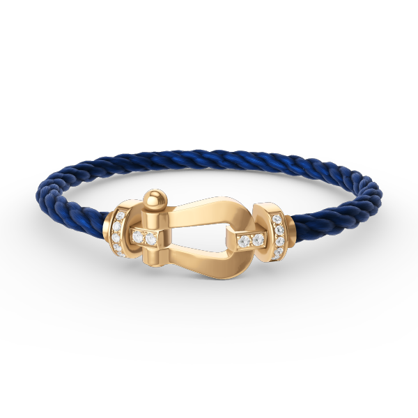 [AM]FORCE LARGE HORSESHOE HALF DIAMOND BRACELET - GOLD