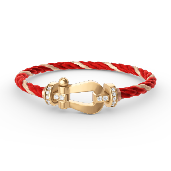 [AM]FORCE LARGE HORSESHOE HALF DIAMOND BRACELET - GOLD
