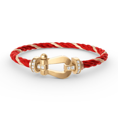 [AM]FORCE LARGE HORSESHOE HALF DIAMOND BRACELET - GOLD