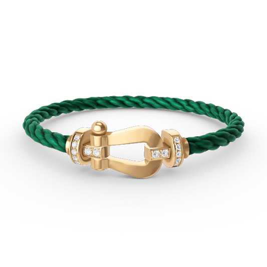 [AM]FORCE LARGE HORSESHOE HALF DIAMOND BRACELET - GOLD