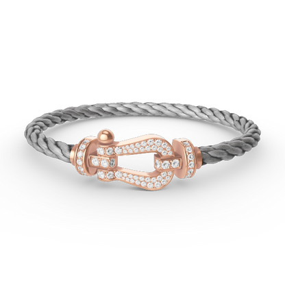 [AM]FORCE LARGE HORSESHOE FULL DIAMOND BRACELET - ROSE GOLD