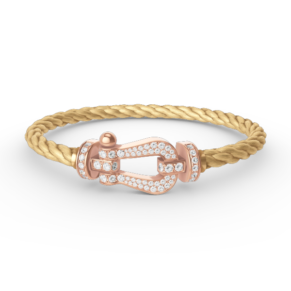 [AM]FORCE LARGE HORSESHOE FULL DIAMOND BRACELET - ROSE GOLD