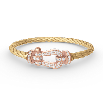 [AM]FORCE LARGE HORSESHOE FULL DIAMOND BRACELET - ROSE GOLD