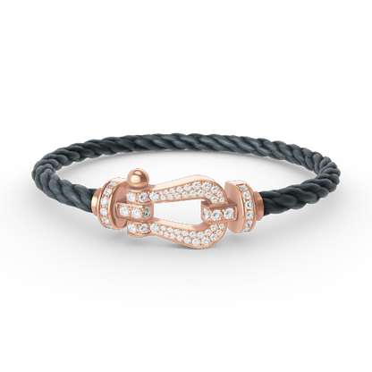 [AM]FORCE LARGE HORSESHOE FULL DIAMOND BRACELET - ROSE GOLD