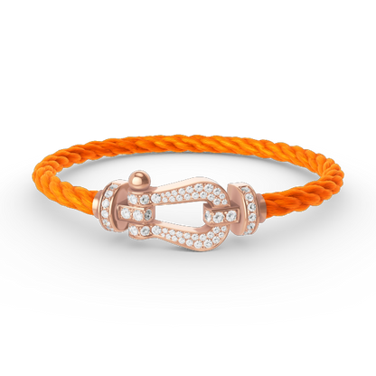 [AM]FORCE LARGE HORSESHOE FULL DIAMOND BRACELET - ROSE GOLD