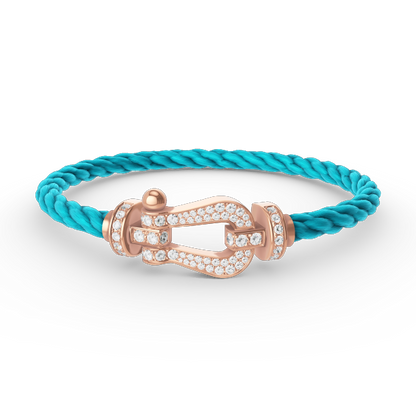 [AM]FORCE LARGE HORSESHOE FULL DIAMOND BRACELET - ROSE GOLD
