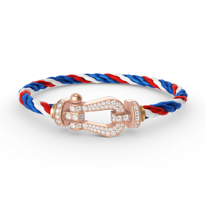 [AM]FORCE LARGE HORSESHOE FULL DIAMOND BRACELET - ROSE GOLD