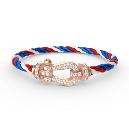 [AM]FORCE LARGE HORSESHOE FULL DIAMOND BRACELET - ROSE GOLD
