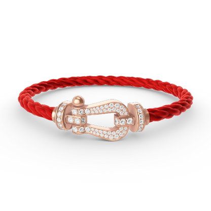 [AM]FORCE LARGE HORSESHOE FULL DIAMOND BRACELET - ROSE GOLD