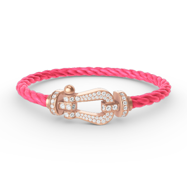 [AM]FORCE LARGE HORSESHOE FULL DIAMOND BRACELET - ROSE GOLD