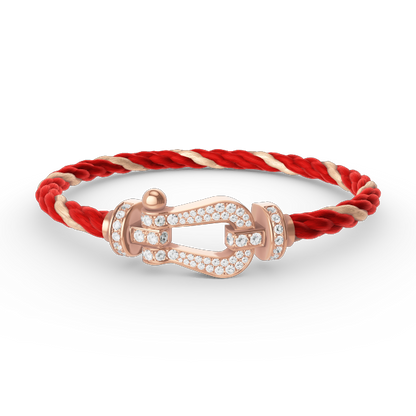 [AM]FORCE LARGE HORSESHOE FULL DIAMOND BRACELET - ROSE GOLD