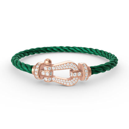 [AM]FORCE LARGE HORSESHOE FULL DIAMOND BRACELET - ROSE GOLD