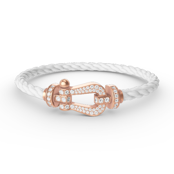 [AM]FORCE LARGE HORSESHOE FULL DIAMOND BRACELET - ROSE GOLD