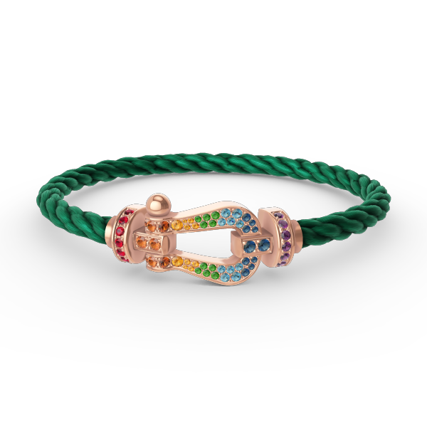 [AM]FORCE LARGE HORSESHOE COLORED DIAMOND BRACELET - ROSE GOLD