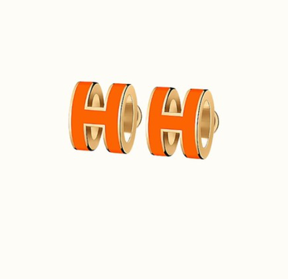 [AM]MINI POP H EARRINGS ORANGE